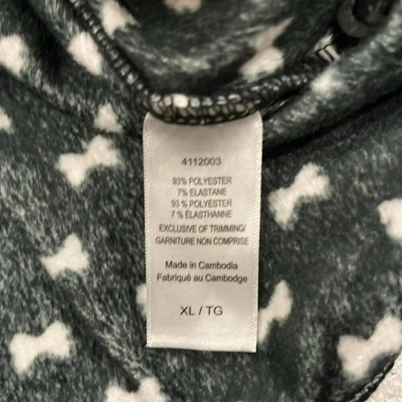 [XL]Kate Spade Black Velvet  Crew Neck Lounge Sweater PJ Top with Pink Bow Print - Picture 6 of 9